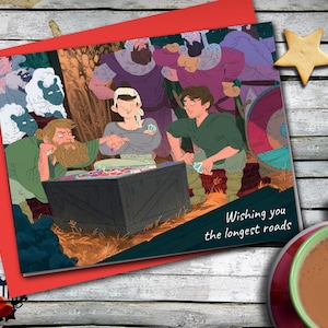 Tarjeta de felicitación de Navidad Catan Longest Road