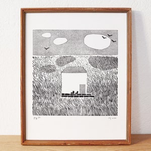 house 3 · original linocut · limited edition