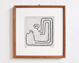 original linocut · position 5 · limited edition · Din A4 · handmade lino print · fine art print · minimalist wall art · original artwork