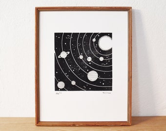 space 3 · original linocut · limited edition