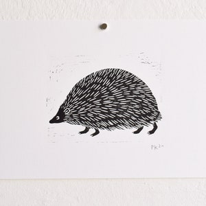 hedgehog original linocut image 2