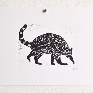 coati original linocut image 2