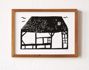 house 1 · original linocut · limited edition