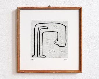 original linocut · position 7 · limited edition · Din A4 · handmade lino print · fine art print · minimalist wall art · original artwork