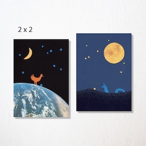 Postcard set of 4 "stars"