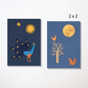 Set di 4 cartoline “uccelli 2”