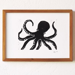 octopus · original linocut