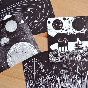 Postcard set of 4 stars and planets image 4