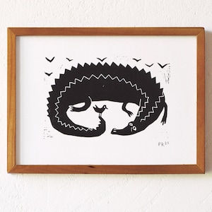 crocodile · original linocut
