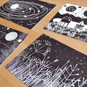 Postcard set of 4 stars and planets image 3