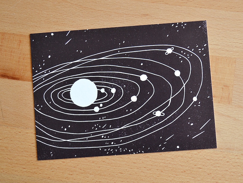 Postcard set of 4 stars and planets image 5
