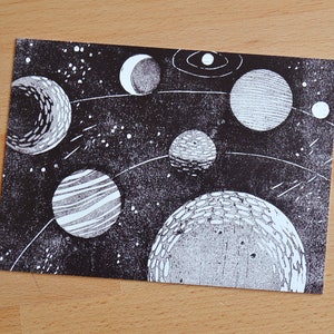 Set de postales de 4 estrellas y planetas imagen 6