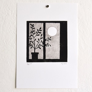 moon series 9 original linocut limited edition image 2