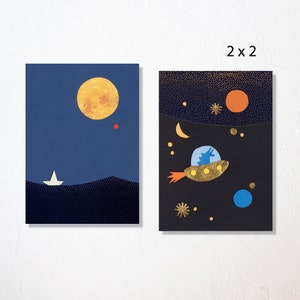 Postcard set of 4 &quot;sea and space 2&quot;