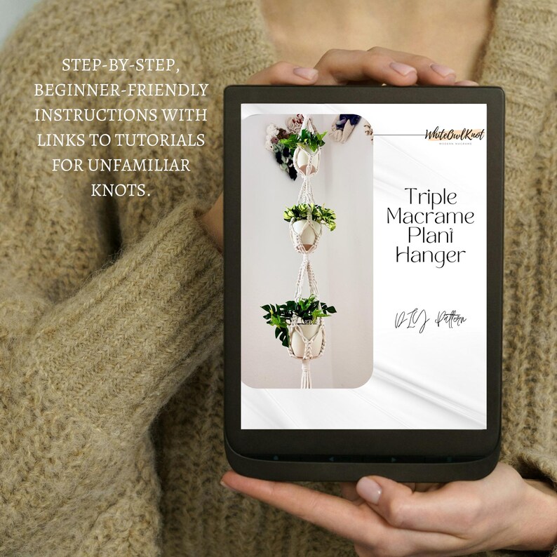 Triple Macrame Plant Hanger Pattern | DIY Hanging Planter Tutorial ...