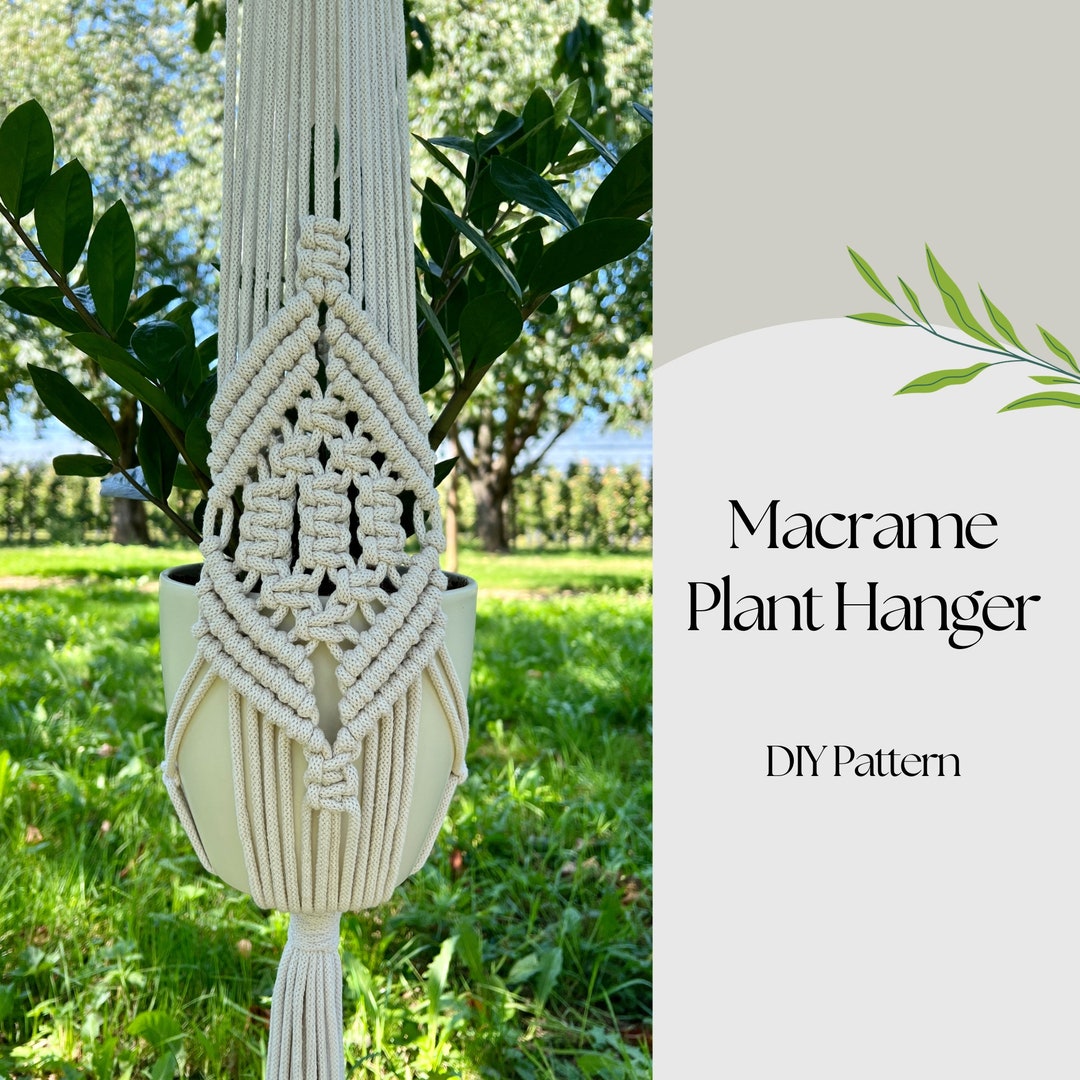 DIY Macramé Plant Hanger Pattern Step by step PDF Guide handmade Home