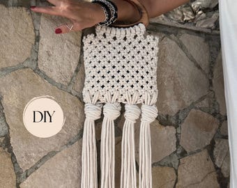 Macrame Bag PDF Pattern, DIY Boho Purse, Handbag Pattern, How to Macrame Bag, Modern Bag Macrame Pattern