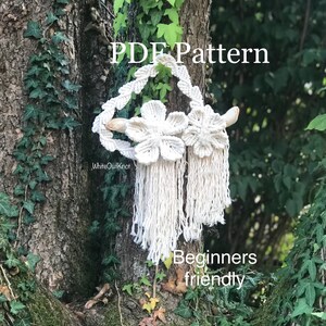 PDF Pattern Macrame Wall Hanging, Macrame Flowers Tutorial,Set of macrame PDF Patterns,Step by Step, Direct Download, How To Macrame Flowers image 2