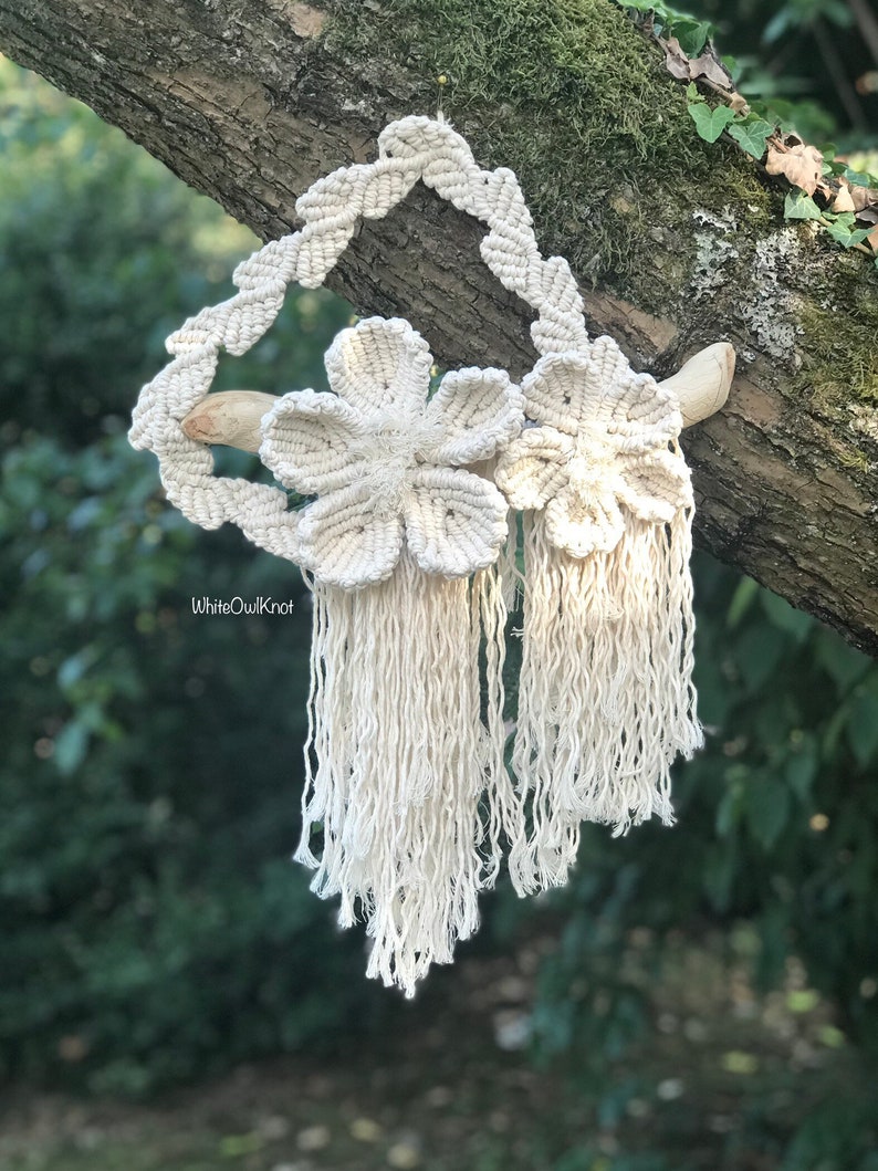 PDF Pattern Macrame Wall Hanging, Macrame Flowers Tutorial,Set of macrame PDF Patterns,Step by Step, Direct Download, How To Macrame Flowers image 4