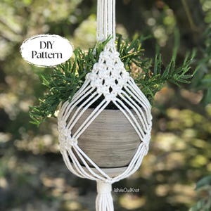 Macrame Plant Hanger Pattern, Rhombus Plant Hanger DIY, Macramé Pattern For Beginner, How to Make Macrame Planter Step-by-Step Instructions