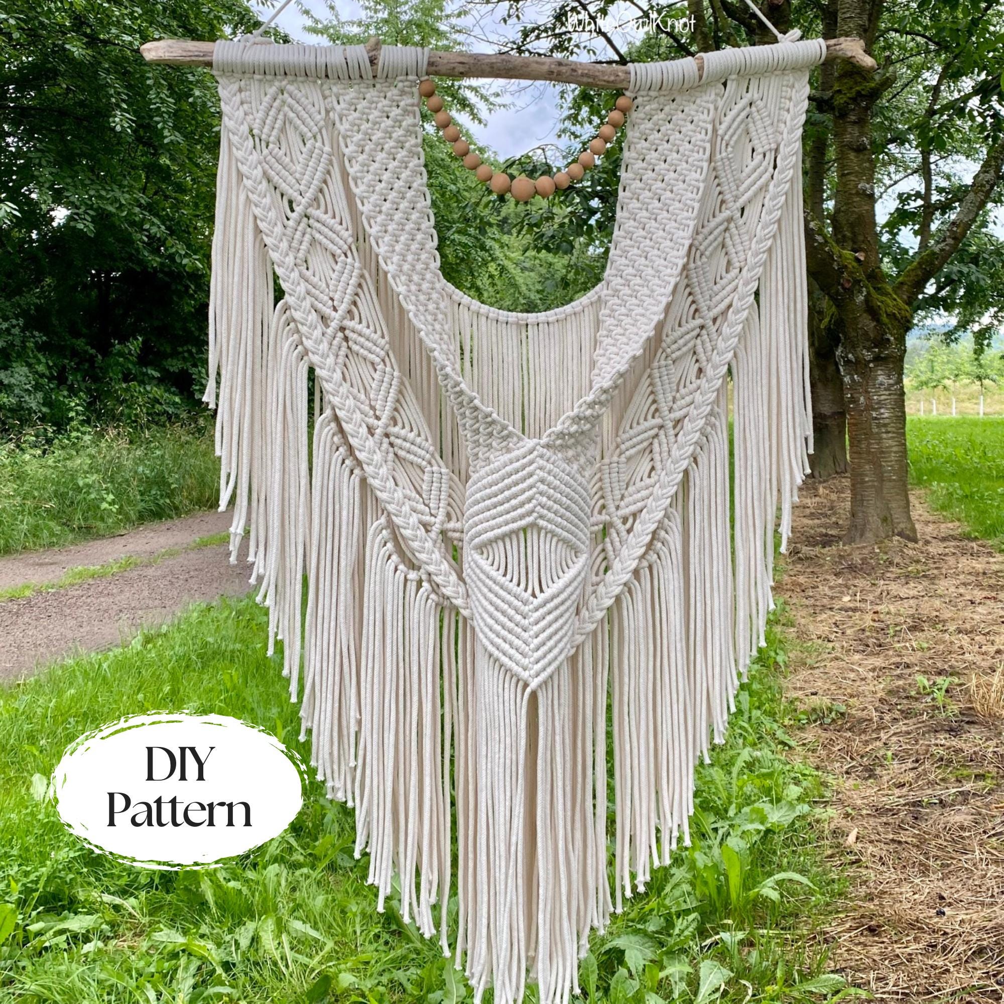 DIY Big Macrame Wall Hanging Pattern, Beginner Macrame PDF Pattern ...