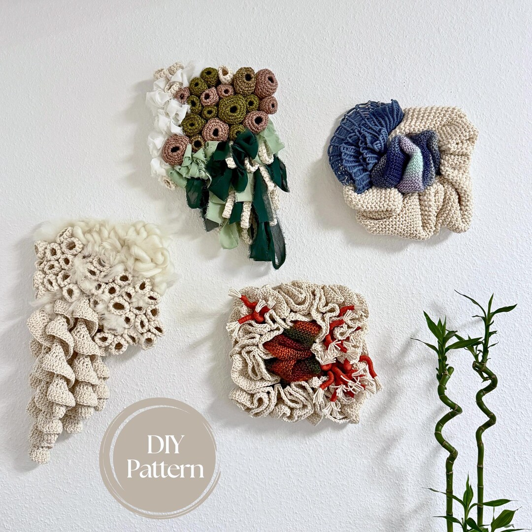 ELEMENTA – Set of 4 Crochet, Macrame, Knitting Wall Hanging Pattern ...