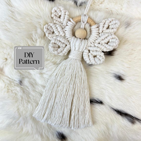Christmas Angel DIY Pattern, eBook Macrame Christmas Ornament, Christmas Decoration Macrame Pattern PDF instructions
