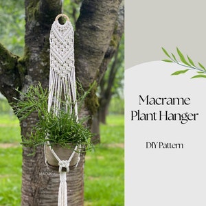 DIY Macrame plant hanger, geometric wall plant hanger PDF Pattern, macramé pattern beginner, DIY macrame, step by step, how to plant hanger