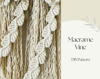 Patrón PDF Macrame Vine. Patrón Macramé para principiantes. Vid de macramé de bricolaje. Instrucciones paso a paso. Como guiar. Arte de fibra