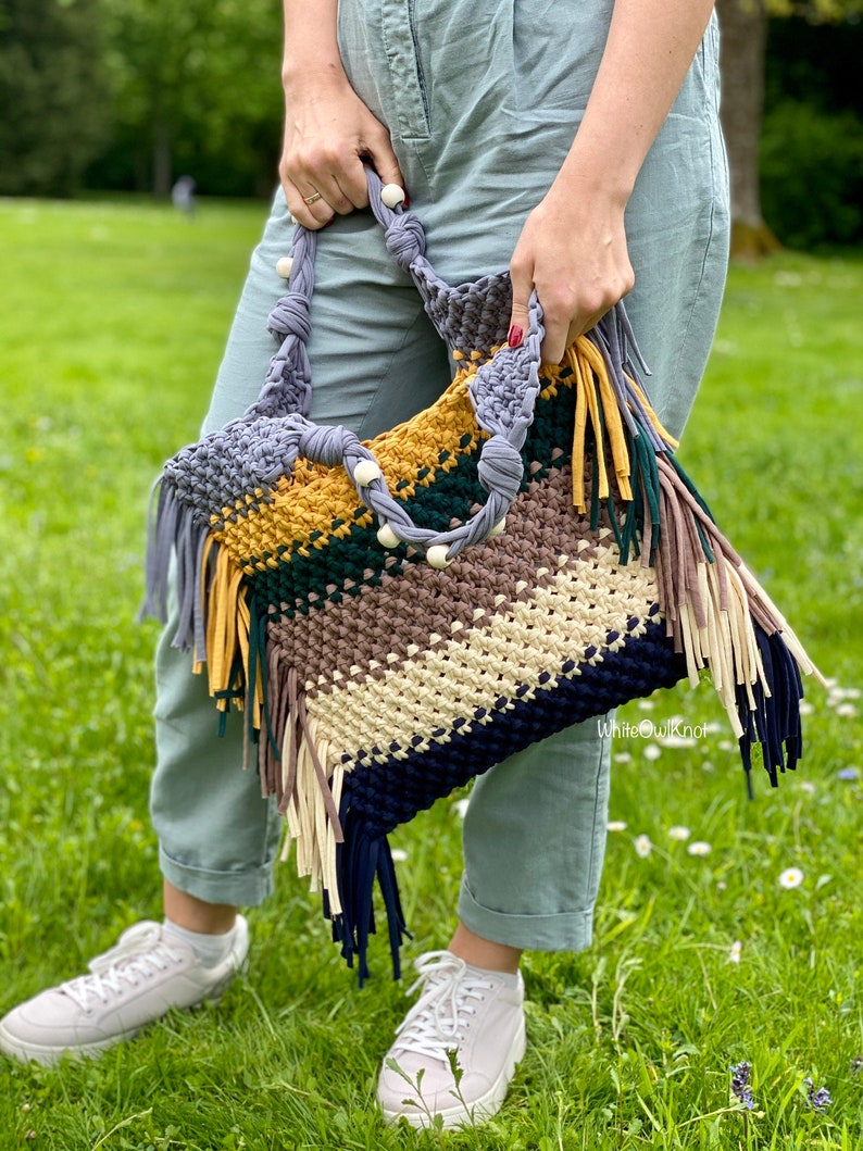 PDF Pattern Macrame Bag DIY Macrame Boho Purse Handbag - Etsy