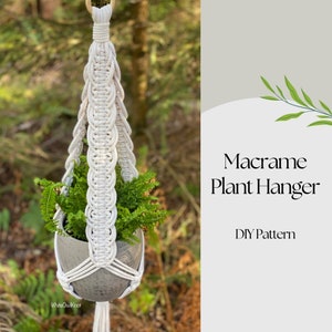 DIY Macrame plant hanger, plant hanger PDF Pattern, macramé for beginner, simple and easy DIY macrame, step by step, how to plant hanger