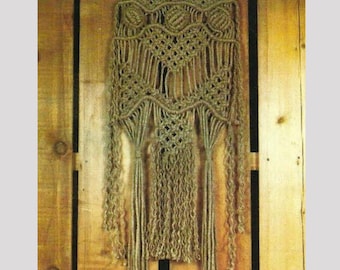 Sampler Hanging PDF Pattern, Vintage Home Decor, Macrame Wall Hanging, PDF Macrame Pattern, 70s Vintage Wall Art, Instant Download