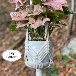 DIY Macrame plant hanger, home improvement, step-by-step beginner friendly macrame pattern, plant lover gift, DIY macrame