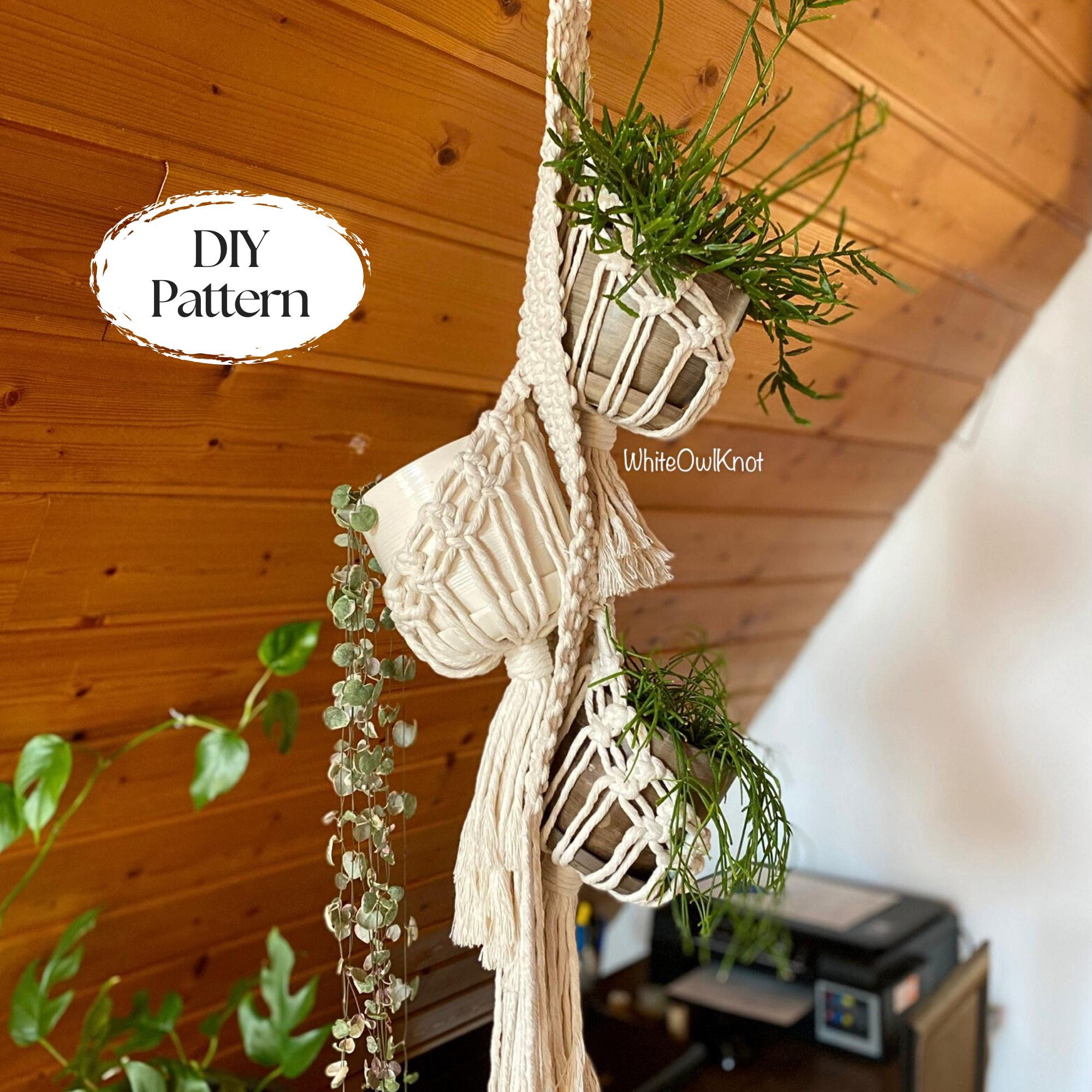 PDF Pattern Macrame Plant Hanger, Multiple Plant Hanger DIY, Macramé ...