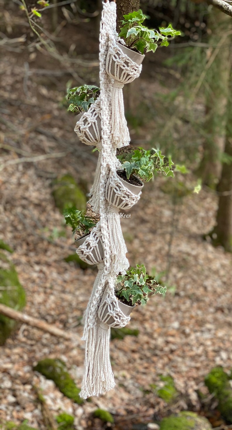 PDF pattern Macrame plant hanger, multiple plant hanger DIY, macramé pattern beginner, DIY macrame, cozy pod planter step by step image 8