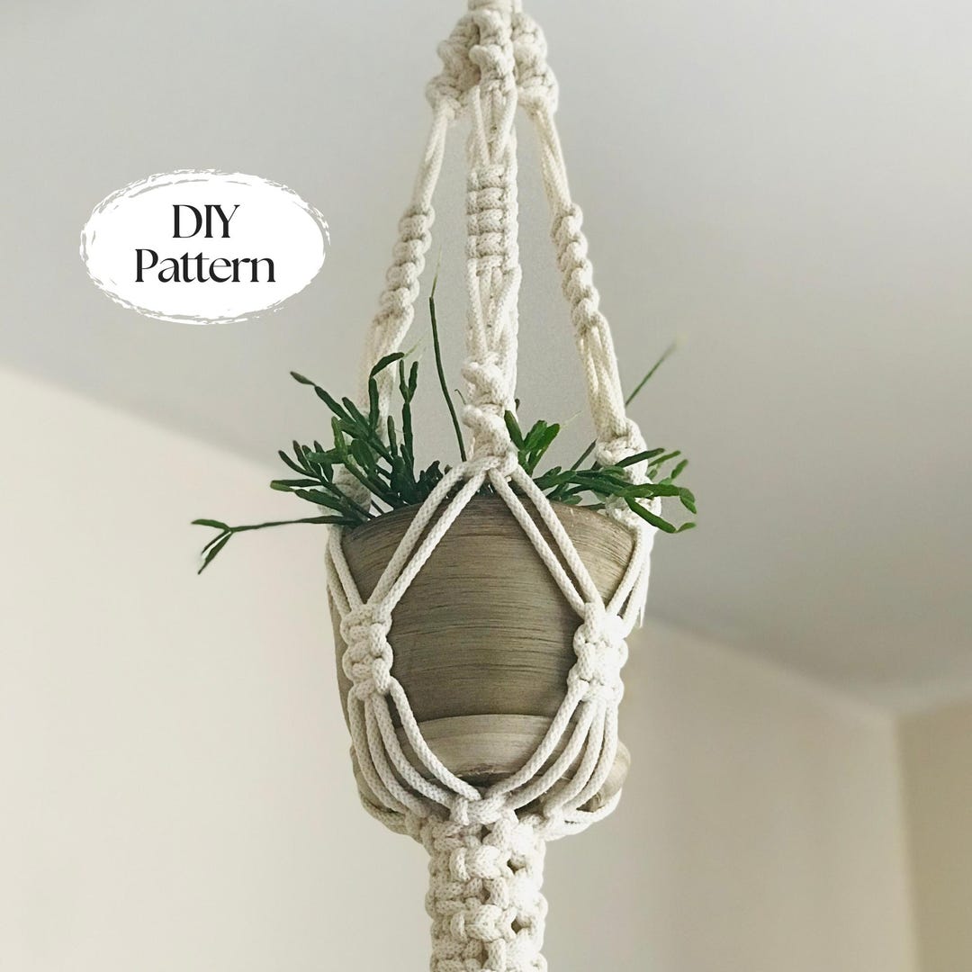 Macrame Plant Hanger Pattern, Elegant Macrame Hanging Planter Diy ...