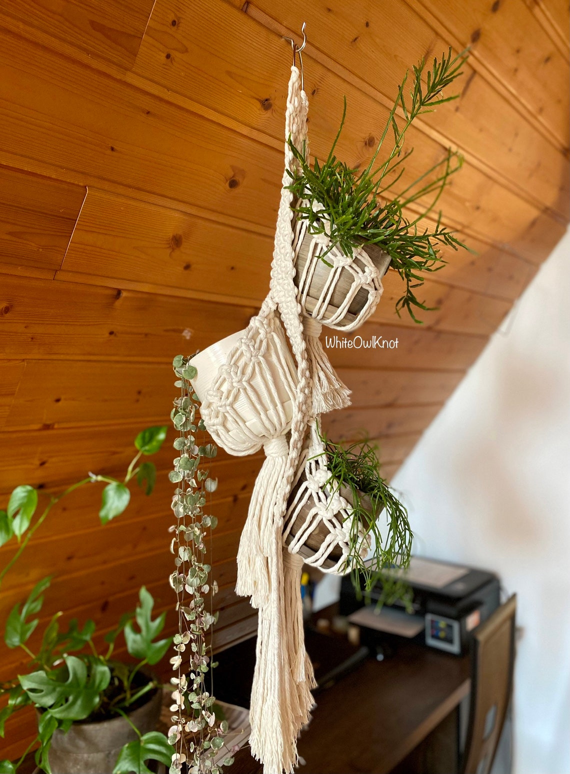 Triple Macrame Plant Hanger DIY PDF Pattern - Instant Download for ...