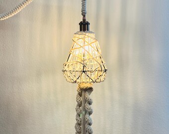 ボヘミアン風ロープランプのDIYパターン – マクラメペンダントライトの