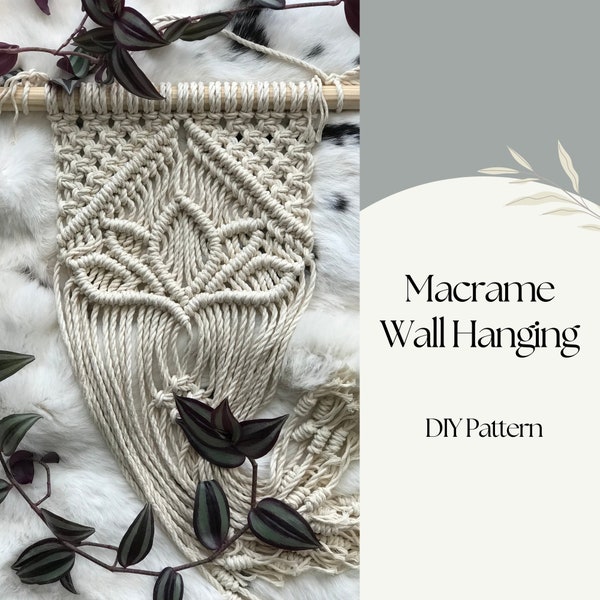 PDF Pattern Lotus Flower Macrame Wall Hanging, Macrame for BEGINNER, Step by Step Macrame Instructions, How To DIY Ultimate Macrame Guide