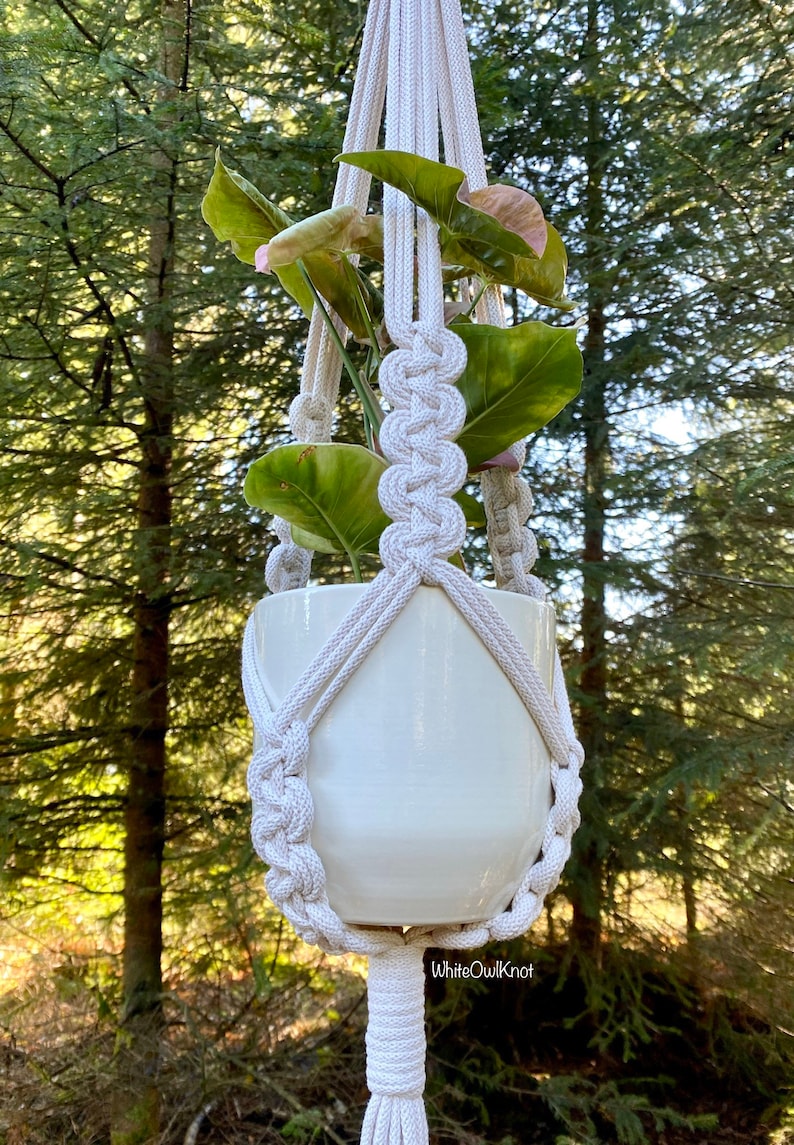 PDF pattern Macrame Plant Hanger, Weave Knot Plant Hanger DIY, Macramé pattern Beginner, DIY macrame, step by step, how to plant hanger image 5