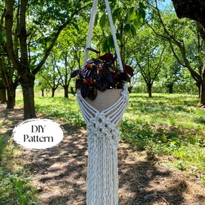 PDF Pattern Macrame Plant Hanger, Rhombus Plant Hanger DIY, Macramé Pattern Beginner, DIY Macrame, Step by Step Instructions, Gift Idea