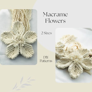 Macrame Pattern. Create Macrame Floral Beauty with 2 Sizes & Shapes DIY Pattern. Instant Download. Step-by-Step Instructions for Beginners image 1