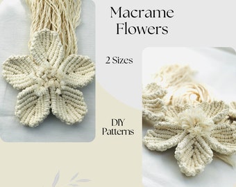 Macrame Pattern. Create Macrame Floral Beauty with 2 Sizes & Shapes - DIY Pattern. Instant Download. Step-by-Step Instructions for Beginners