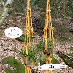 Moldes para Suportes de Plantas em Macramê - Conjunto de 2 PDFs. Crie Exibições Penduradas Impressionantes. Guia Passo a Passo. Moldes para Macramê - Download Instantâneo