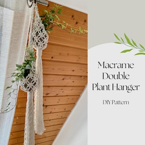 PDF Pattern Macrame Double Pod Planter, Macrame Plant Hanger Tutorial, Digital Download, Air Plant Nest COSY POD Pattern