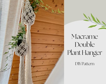 PDF Pattern Macrame Double Pod Planter, Macrame Plant Hanger Tutorial, Digital Download, Air Plant Nest COSY POD Pattern