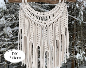 DIY Macrame Wall Hanging, Easy Macrame Pattern for beginners, Step by Step Instructions, Direct Download, Rustic Home Accents, Gift Idea