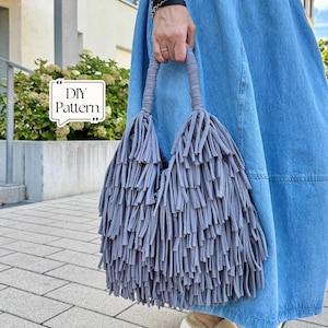 Patrón de bolso de macramé en PDF | Diseño de bolso de verano DIY | Patrón de bolso boho | Instrucciones para bolso hecho a mano | Descarga instantánea para principiantes