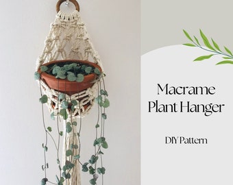 PDF Pattern Macrame Pod Planter, Macrame Plant Hanger Tutorial, Digital Download, Air Plant Nest COSY POD Pattern