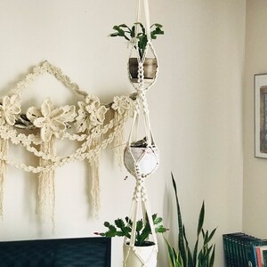 Triple Macrame Plant Hanger Pattern, BEGINNER Macrame, Fantasy Macrame ...